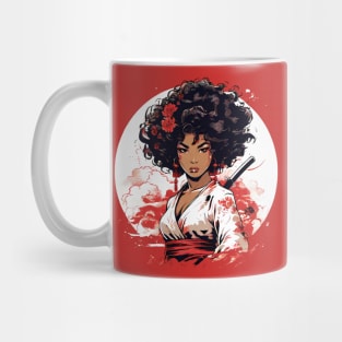 Afro Samurai Girl - Gift Idea, for Christmas, for Birthday, for kids, for Women, for Men, Afro Hair, Black, Proud, Japanese Martial Arts, Lover, Ninja, Mask, Dojo, Women, Karate, Judo, Kickboxing, Boxing, Aikido, Taekwondo, Jiu-jitsu, Mug